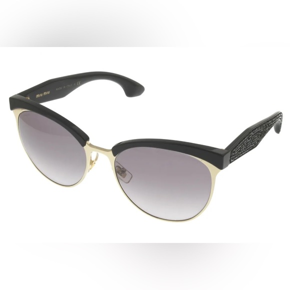 Miu Miu Black Gradient Stardust SMU 54Q Crystal Embellished Cat Eye Sunglasses - Picture 6 of 17